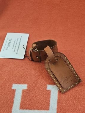 Louis Vuitton Vachetta Leather Luggage Tag & Poignet Strap Set